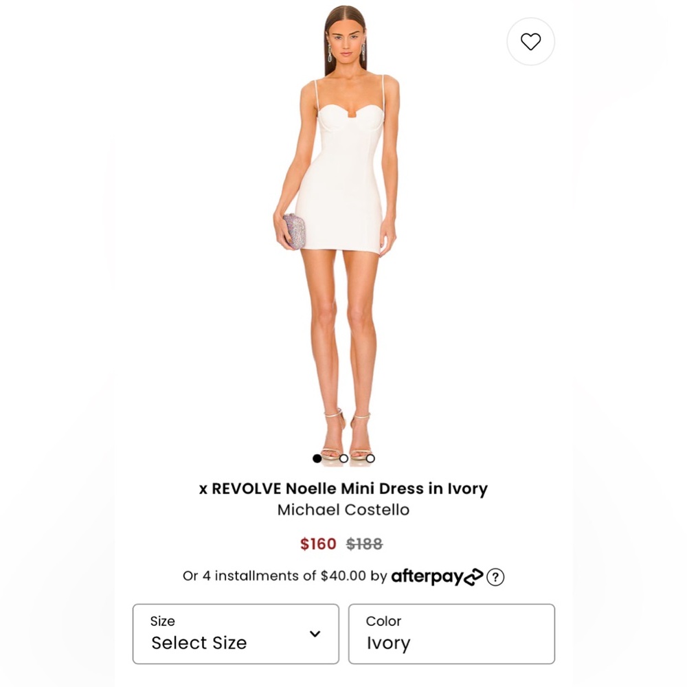 Michael Costello X Revolve Noelle White Ivory Mini Dress